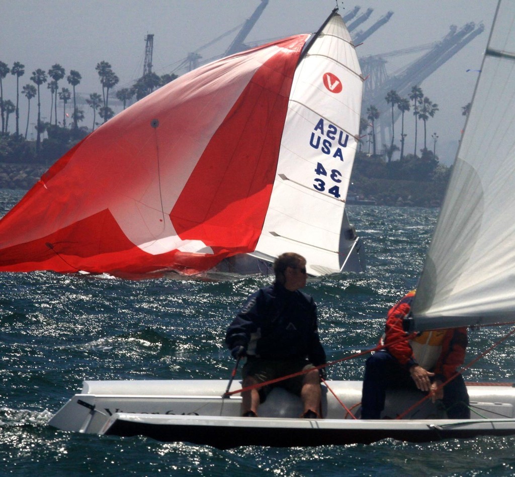 A Viper 640 suffers a knockdown in 17 knots of wind - Acura presents Ullman Sails Long Beach Race Week Day 3 © Rich Roberts http://www.UnderTheSunPhotos.com